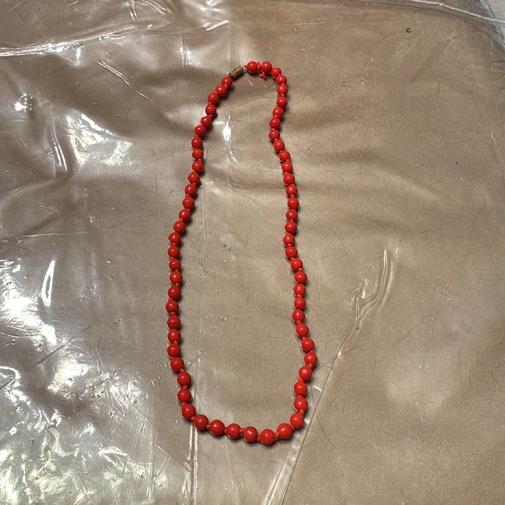 Vintage Red beaded Necklace